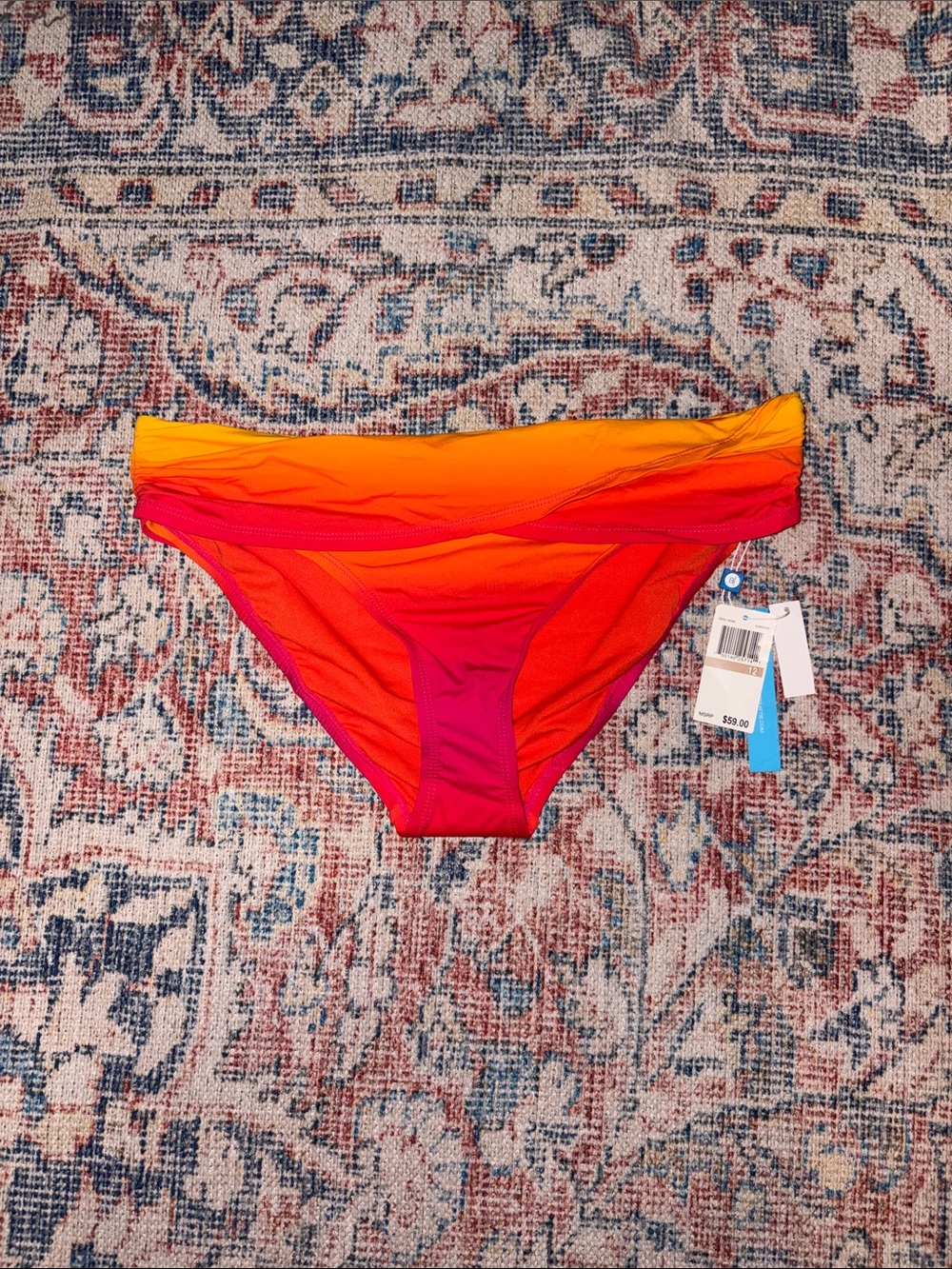 Bleu Rod Beattie Sarong Hipster Bikini Bottoms in Sunshine SZ 12 NWT